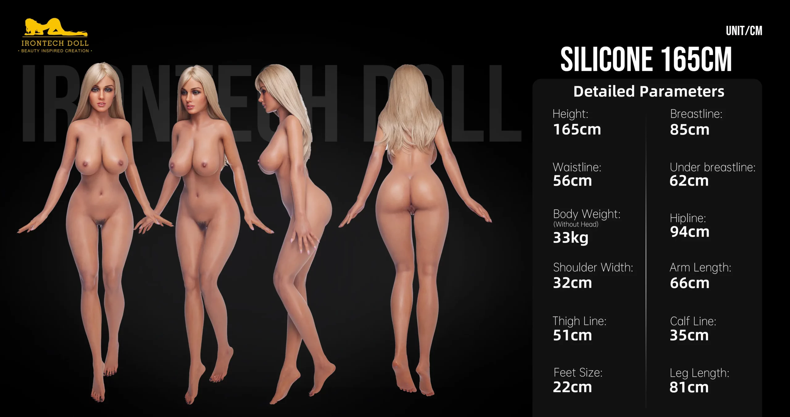 Irontech Doll 165cm F-cup FF7 Aerith Cosplay Sex Doll Kitty