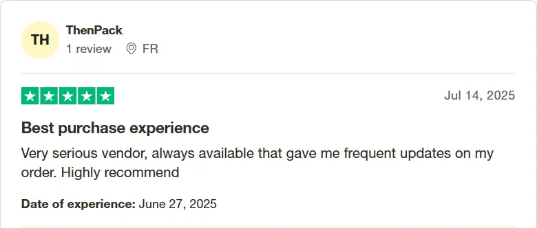 Trustpilot reviews (5)